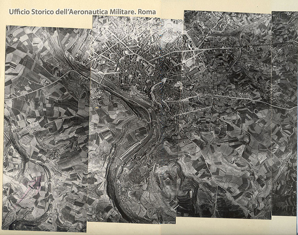 La situació aèria de Manresa, durant la Guerra Civil, plànol italià per bombardejar Manresa.